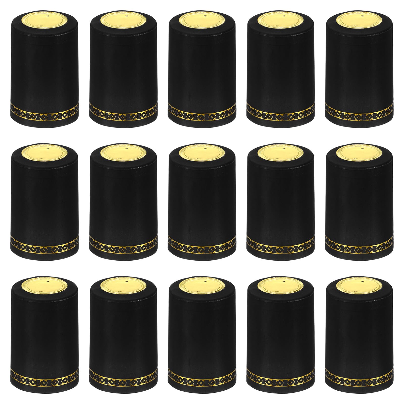 PATIKIL PVC Heat Shrink Cap for Wine Bottle, 100 Pcs 33x50mm Wine Shrink Wrap Seals Sleeves Caps Shrink Top Cover Flower Pattern for Wine Cellars Home Kitchen Use, Black