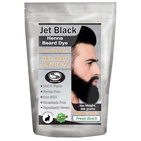 Buy 1 Pack Of Jet Black Henna Beard Dye For Men 100 Natural