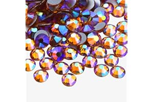 KZKCY Hotfix Rhinestones Flatback Glass Rhinestone 3000PCS SS10 2.7-2.9MM Round Gems for Nails Art Glitter Crystals Stone DIY Bags Clothes Shoes (Amber Yellow AB)