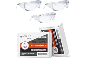 Aqulius Bulk Pack Safety Glasses Over Eyeglasses (Anti-Fog & Scratch Resistant) Clear Eye Protection - OTG Safety Goggles