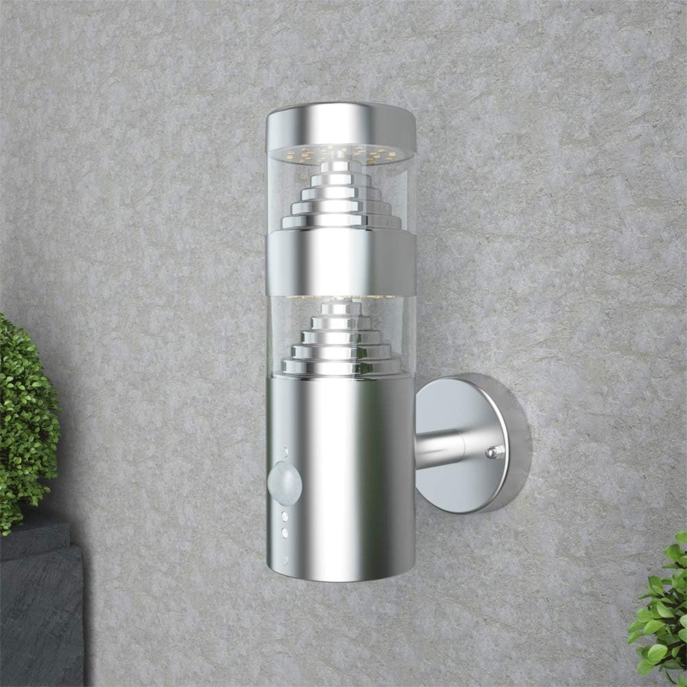 NBHANYUAN Lighting LED Outdoor Wall Light with 4 Modes PIR Sensor,SUS316 Stainless Steel Outside Wall Lamp for Garden,IP54 Front Door Wall Lights Mains Powered 220-240V 9W 1000LM - Image 4