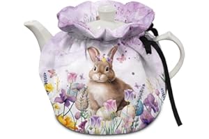 LedBack Floral Rabbit Tea Pot Cozies Dustproof Washable Kitchen Home Decorative Tea Pots Cover Insulation and Keep Warm Both Sides