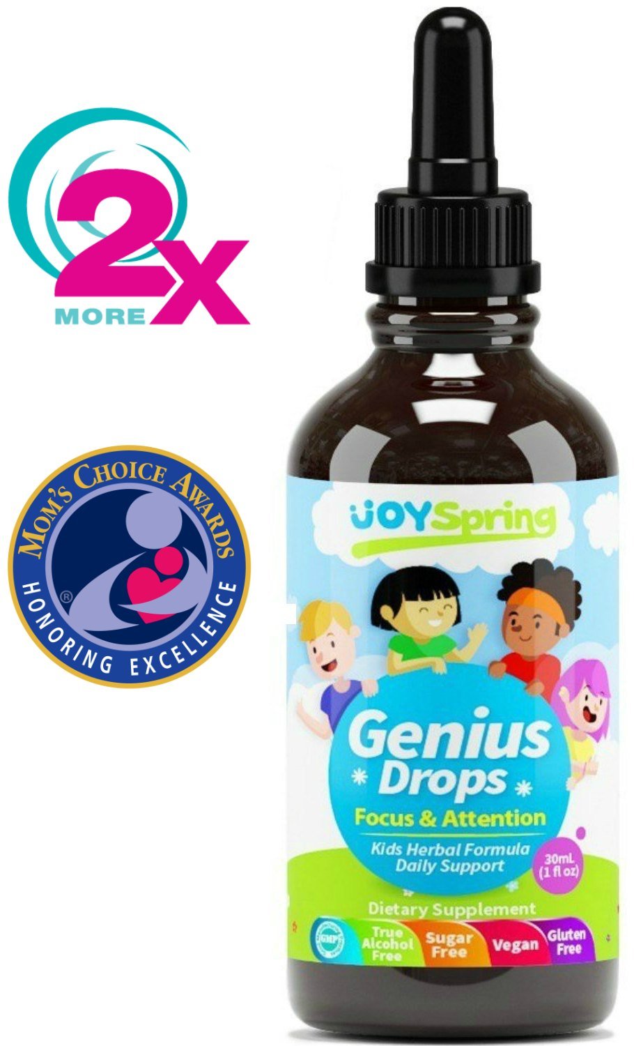 ADHD/ADD Genius Drops Focus Supplement for Kids Improve Attention for