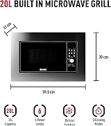 Haden Built-in Micro Grill 20L Microwave & Grill Combo - Stainless Steel view 7