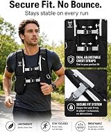 UTOBEST Running Vest 5L Hydration Pack with 2 x 350ml Bottles Black view 3