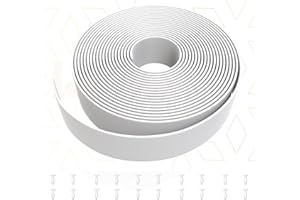 NICKHOUSE 1.5" Vinyl Straps for Patio Chairs Repair Kit Lounge Patio Chair Repair Strapping Outdoor Patio Furniture Repair 20' Matte Finish (White) + 20 Rivets!