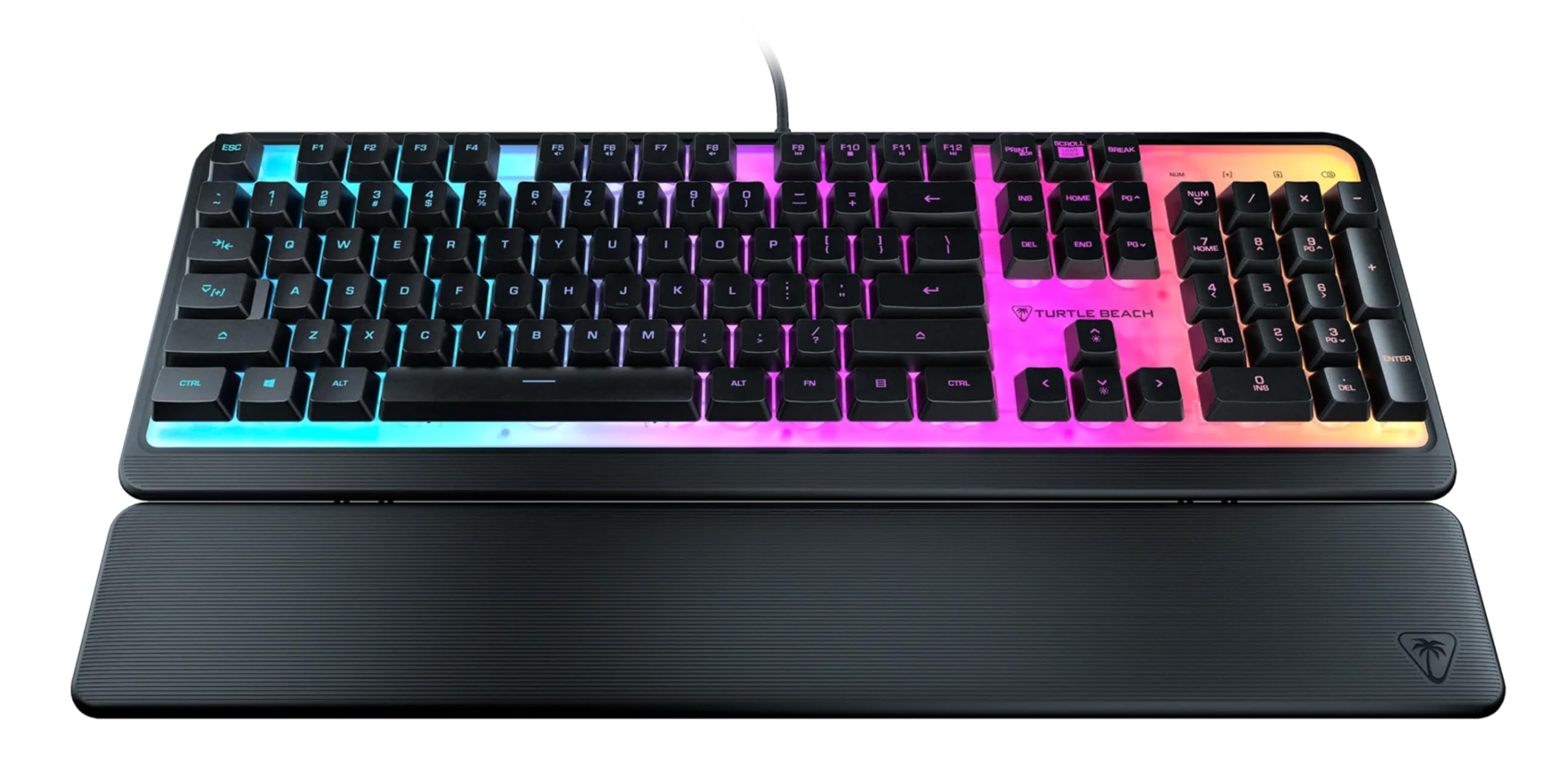 Turtle Beach Magma - Membrane RGB Gaming Keyboard mit Membrantasten, Advanced Anti-Ghosting, Easy-Shift Technologie, RGB-Beleuchtung, abnehmbare Handballenauflage