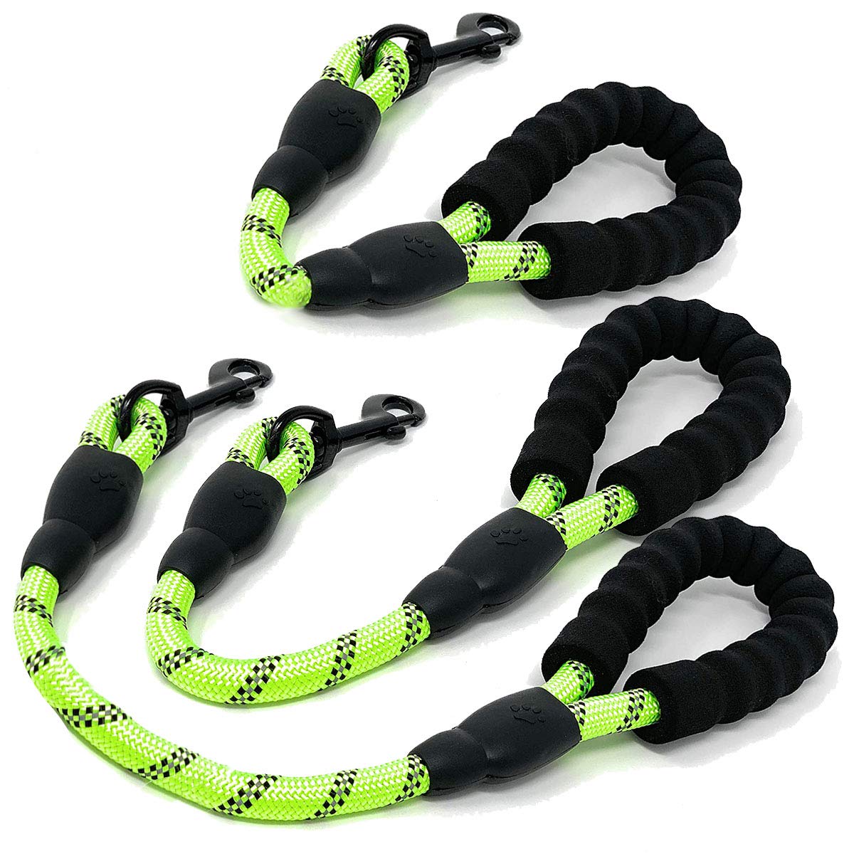 Cymiler Short Dog Leash,3 Sizes Nylon Short Traffic Leash with Padded Handle,Dog Short Training Leash with Highly Reflective Threads for Small Medium Large Dogs