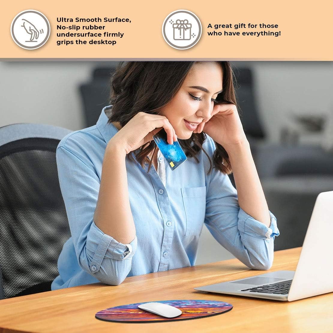 Maldives Sunset Beach Paradise - Flexible Round 5mm Rubber Mouse Mat Pad Office Home Novelty Printed Desk Accessory 21831 - Image 4