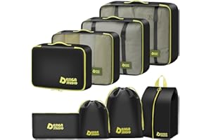 YEEYAA 8 Set Packing Cubes for Travel Suitcase Organizer Bags Luggage Packing Cubes Set Travel Essentials Accessories Gifts for Women