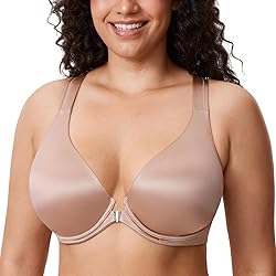 DELIMIRA Women's Front Closure Racerback Bras Plus