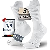 Juclise Bamboo Viscose Compression Running Socks, Athletic Basketball Hiking Workout Golf Padded Anti-Blister Wicking