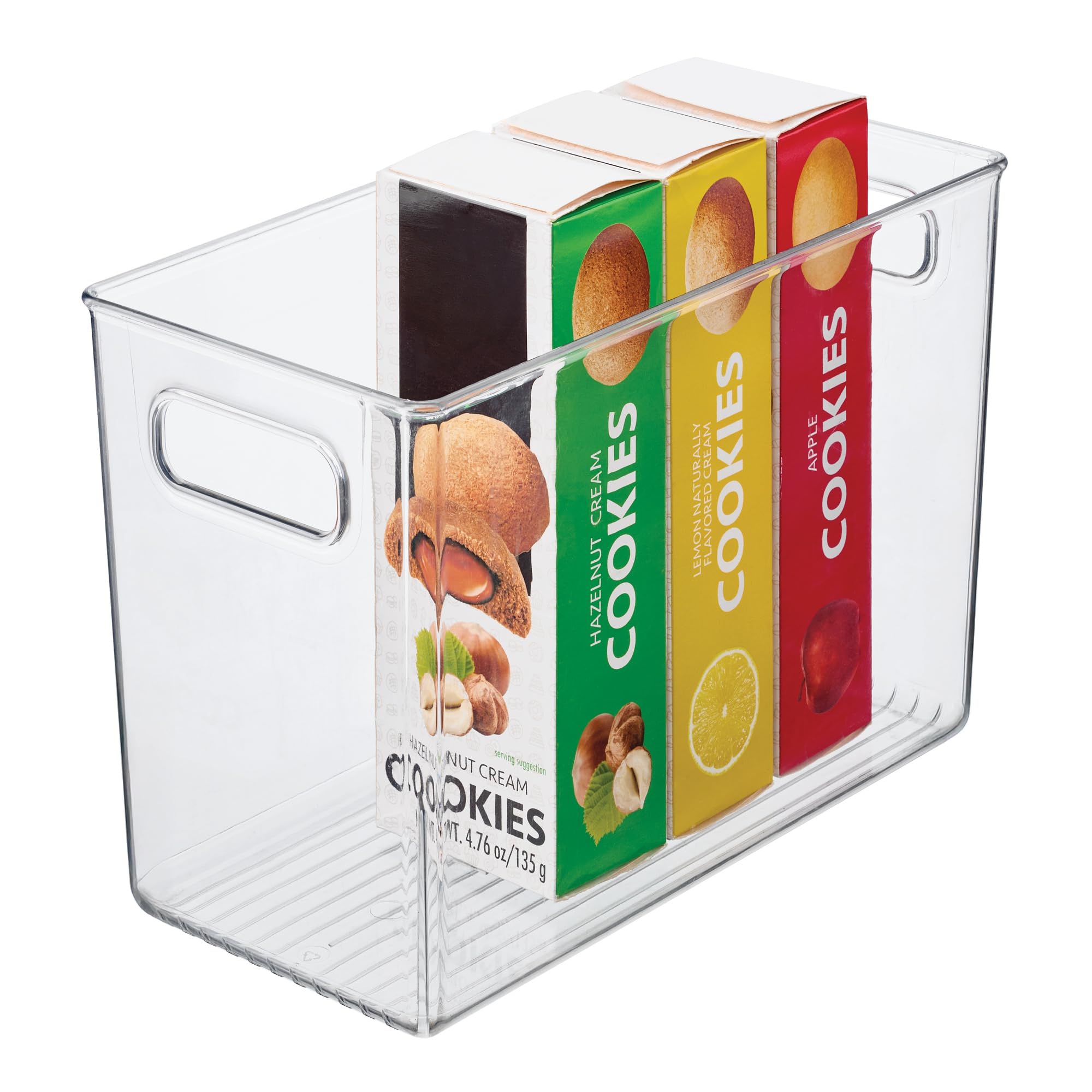 iDesign Cabinet/Kitchen Binz Kitchen Storage Container, Tall Plastic Boxes for the Fridge, Freezer or Pantry, Clear