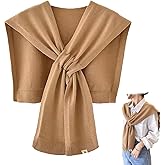 huablo Women's Fashion Knitted Shawl - Khaki Sweater Shawl for Air-Conditioned Rooms