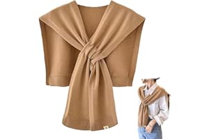 huablo Women's Fashion Knitted Shawl - Khaki Sweater Shawl for Air-Conditioned Rooms