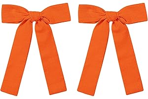 MIROKSH Orange Red Cotton Linen Hair Bows 5 inch Alligator Hair Clips Barrettes for Women Girls Kids Cute Handmade Fall Outfits Dress Decoration Accessories Thanksgiving Gift