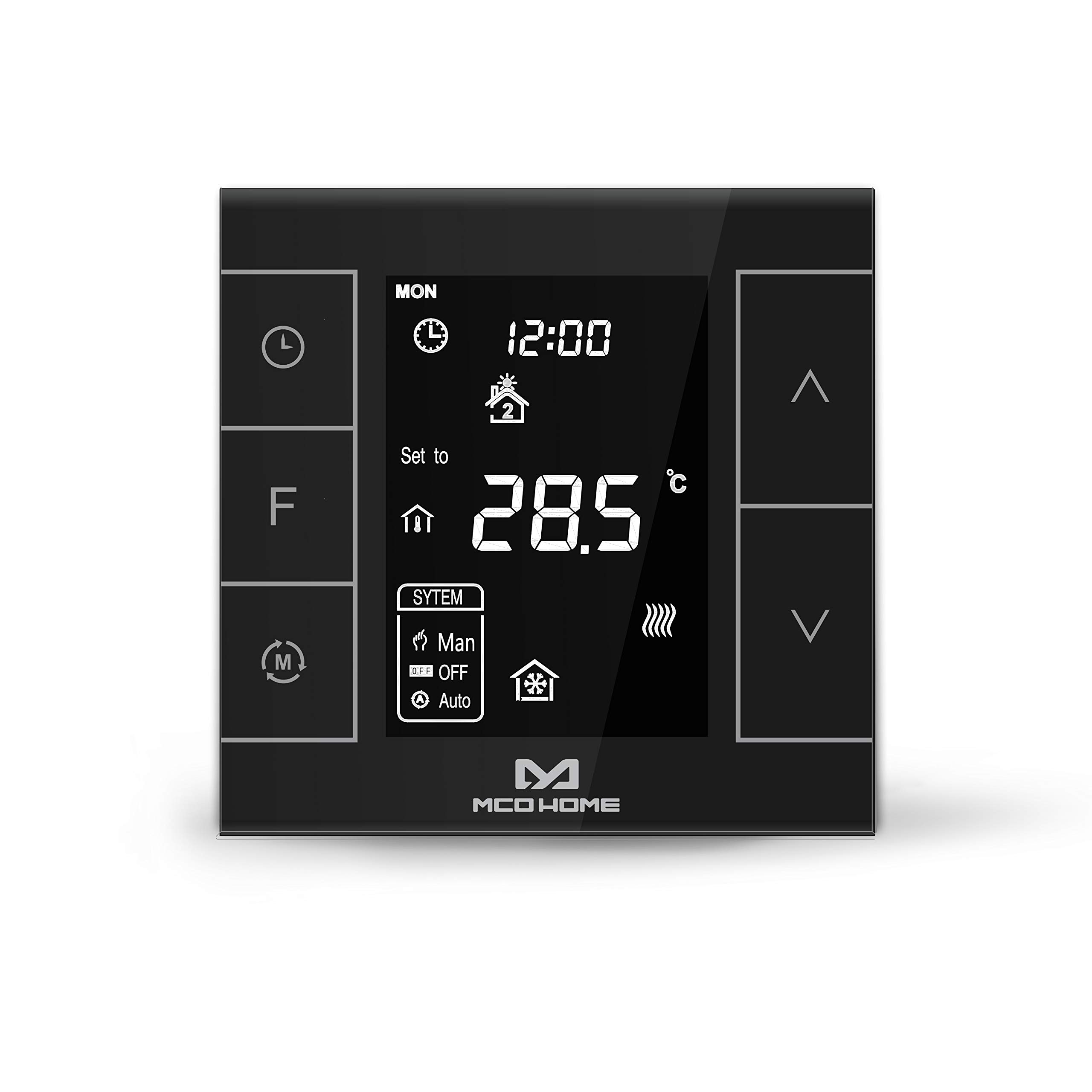 MCO Home Z-Wave Water/Electrical Heating Smart Thermostat, MH7H-WH, Black