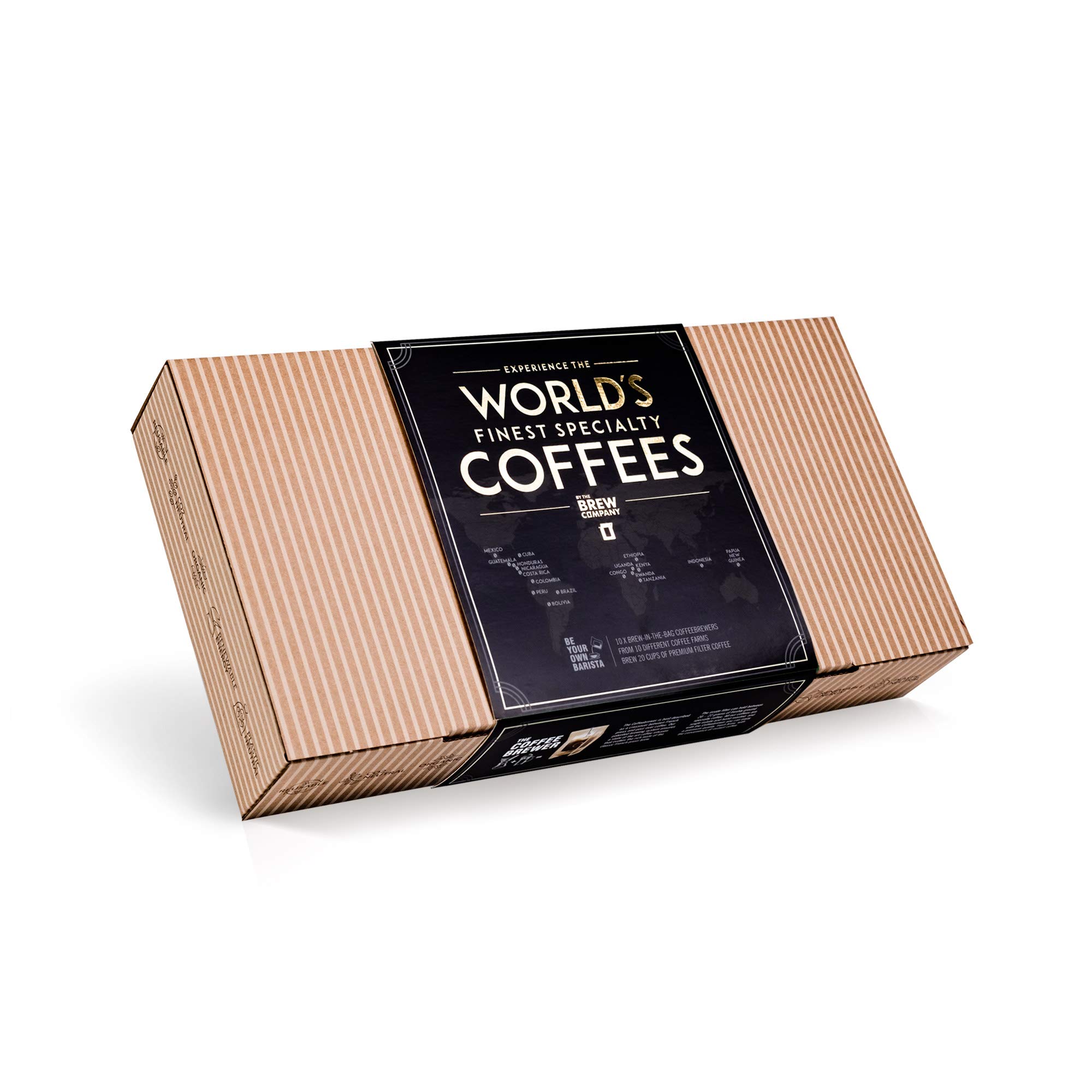 Original Gourmet Coffee Gift Set for Men & Women – 10 of The World’s Finest Single Estate Specialty & Organic Coffees | Brew & Enjoy Anytime, Anywhere | Hamper Style Letterbox Gift Idea for Him & Her