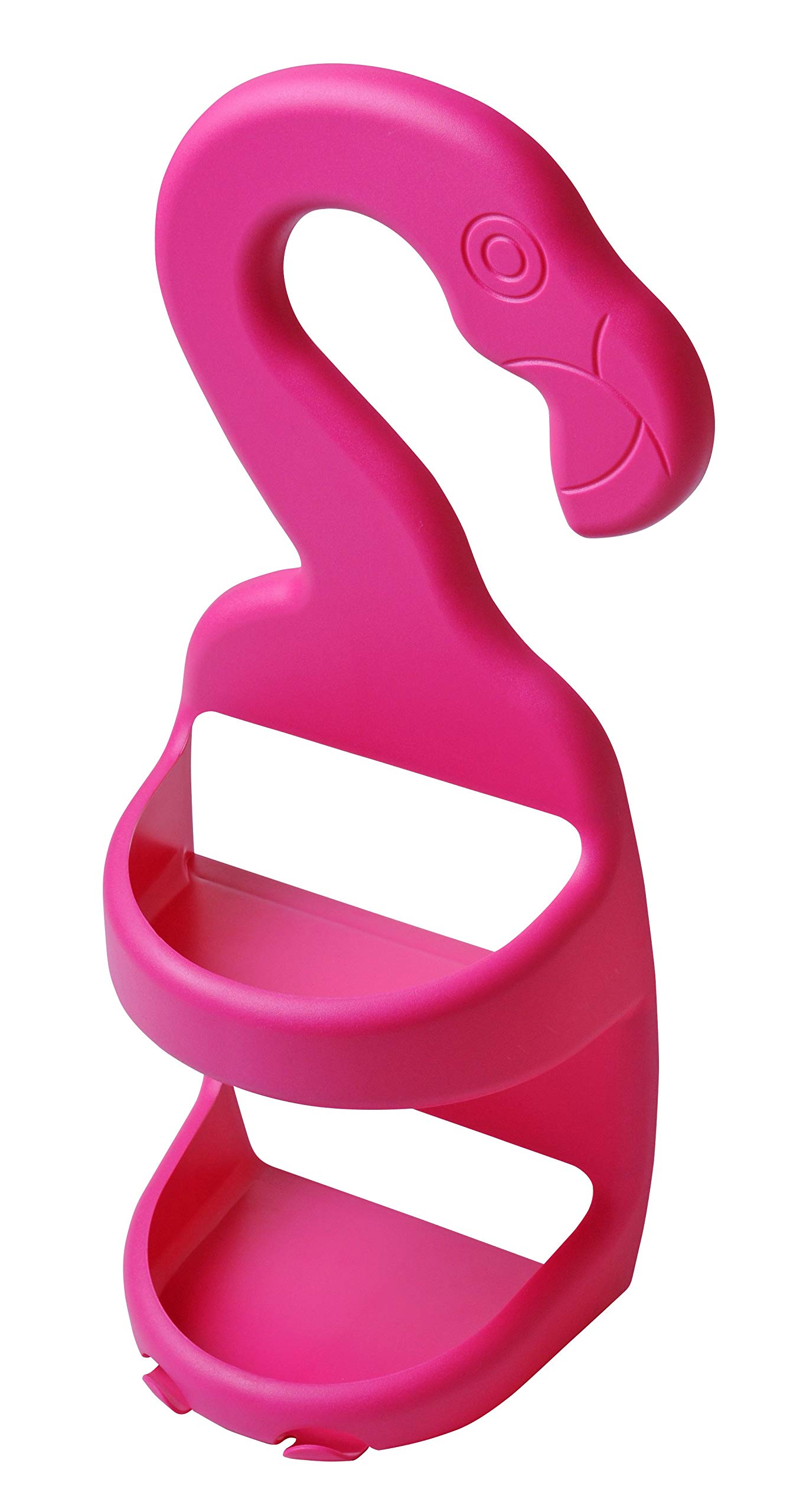 FACKELMANN Flamingo Shower Shelf, Shower Shelf for Hanging, Shower Set with Two Shelves, Practical Shower Basket without Holes, Wall Shelf for Bathroom Accessories (Colour: Pink), Quantity: 1 Piece