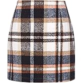 Sewius Women's Plaid Skirts Fall High Waist Pencil Stretch Bodycon A Line Winter Mini Skirt