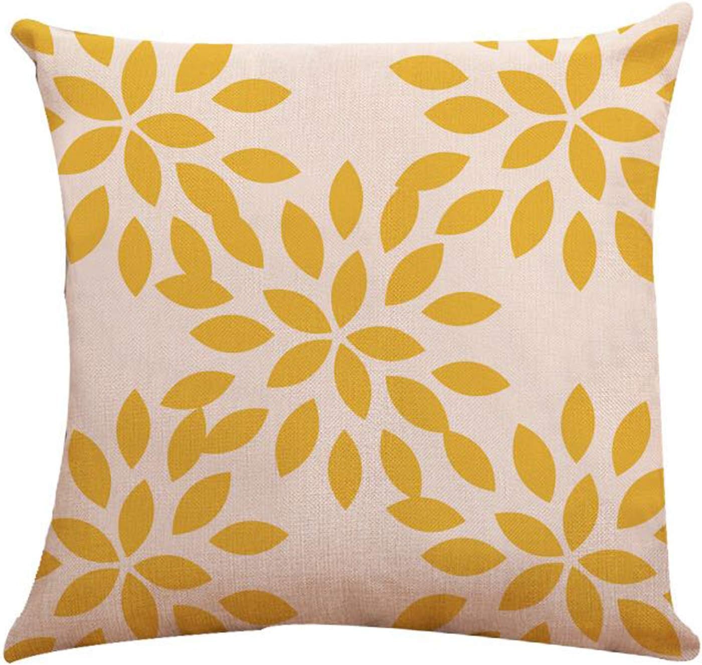 YCOLL Pillow Covers 22x22 Modern Sofa Throw Pillow Cover, Decorative Outdoor Linen Fabric Pillow Case for Couch Bed Car (Yellow, 22x22,Set of 4): Home & Kitchen