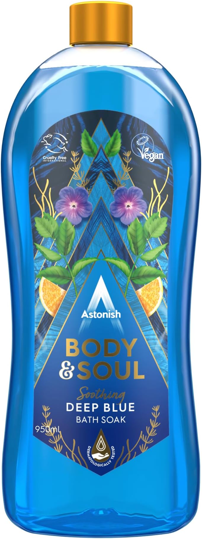 Astonish Deep Blue Bath Soak 950ml Sweet Refreshing Fragrance for Relaxation &