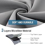 H.Versailtex Blackout Curtain Panels 66x90 Pencil Pleat 2 Pack Grey view 6