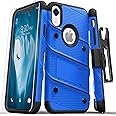 ZIZO Bolt Series for iPhone XR Case with Screen Protector Kickstand Holster Lanyard - Blue & Black