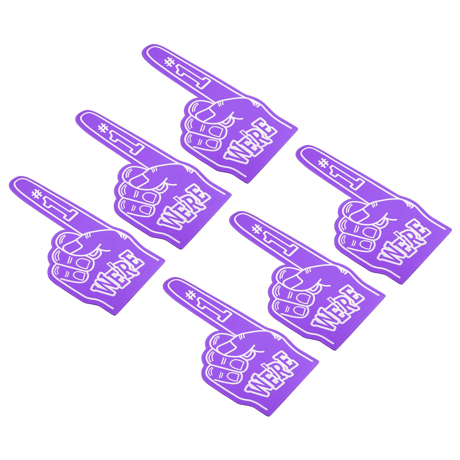 PATIKIL Giant Foam Finger 18 Inch, 6 Pcs Number 1 Foam Hand EVA Foam Finger Cheerleading Accessories for Sports Events Baseball Basketball Soccer Games, Purple