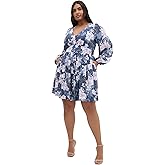 City Chic Women's Plus Size Dress - Silver Blossom Mini