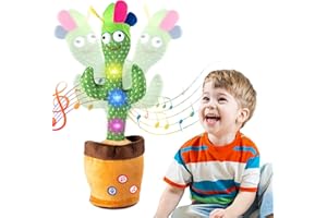 ETOVO Baby Toys Dancing Talking Cactus for Boys Girls,Dancing Singing Talking Recording Mimic Repeating What You Say Cactus Toy with 120 English Songs Electronic Light Up Plush Cactus Give for Kids Gifts