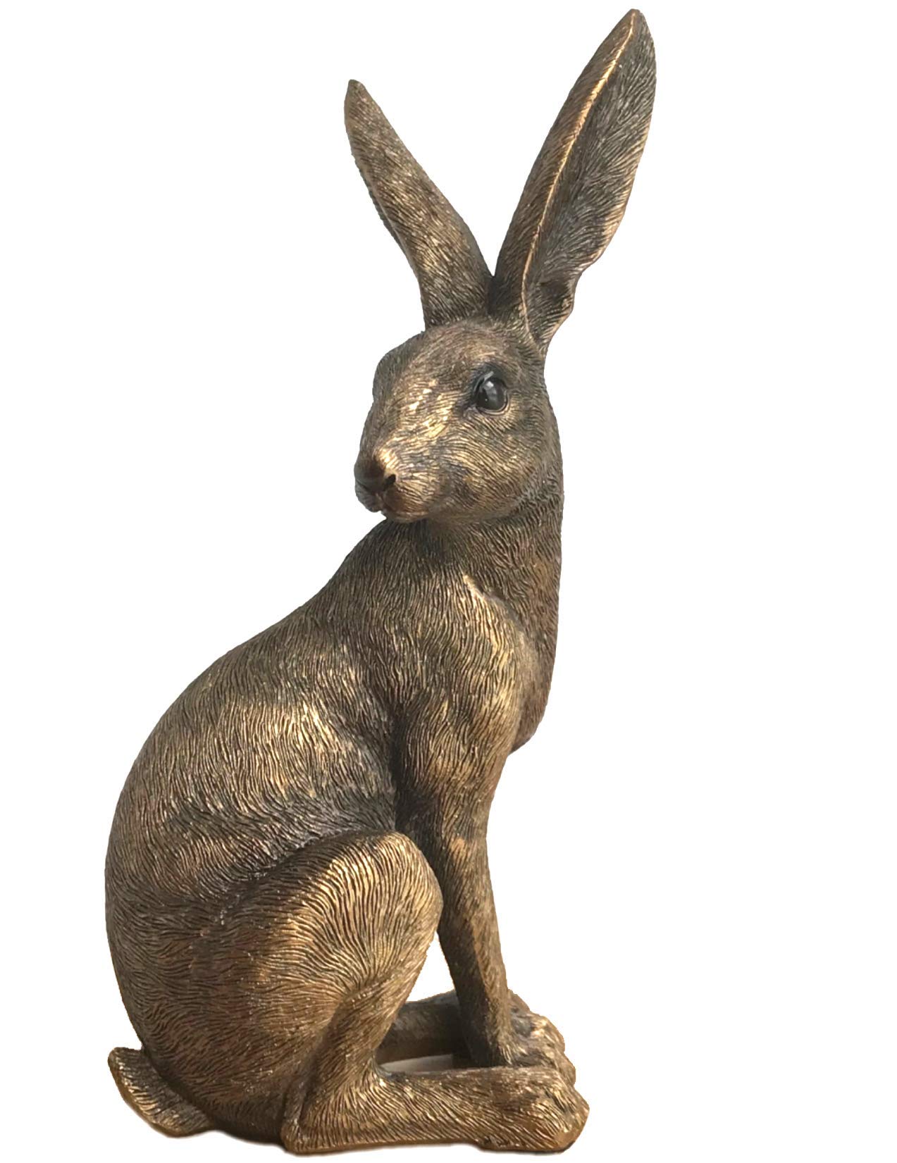 Animal Crackers 22cm Bronze effect Sitting Hare ornament figurine by Leonardo, Bronzed reflection range, gift boxed