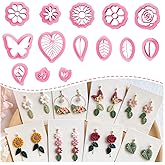 KEOKER Spring Polymer Clay Cutters: 14 Shapes, Floral & Leaf Designs for Polymer Clay Jewelry