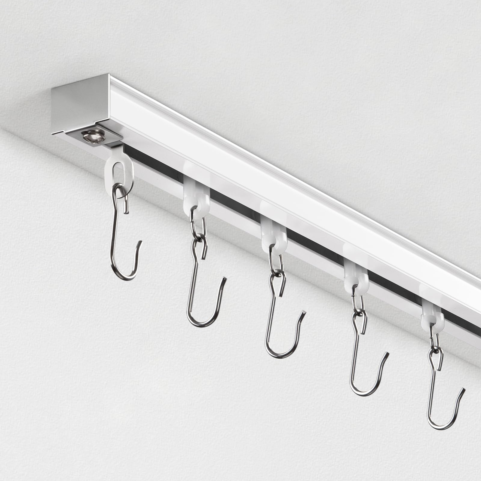 Photo 1 of ***MISSING ROLLER HOOKS -SELLING AS INCOMPLETE***Ceiling Curtain Track, Curtain Track , 3ft - 6ft Ceiling Mounted Rail Set for Room Divider, White