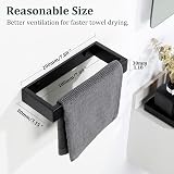SAYAYO Hand Towel Holder Wall Mounted Black 20CM SUS304 Stainless Steel view 4
