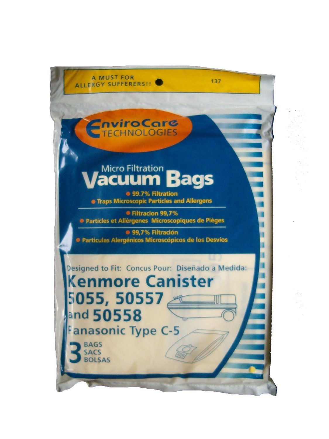 6 Kenmore Canister Type C Sears Vacuum Bags, Panasonic MCV150M,2050558,...... 836301001374 eBay