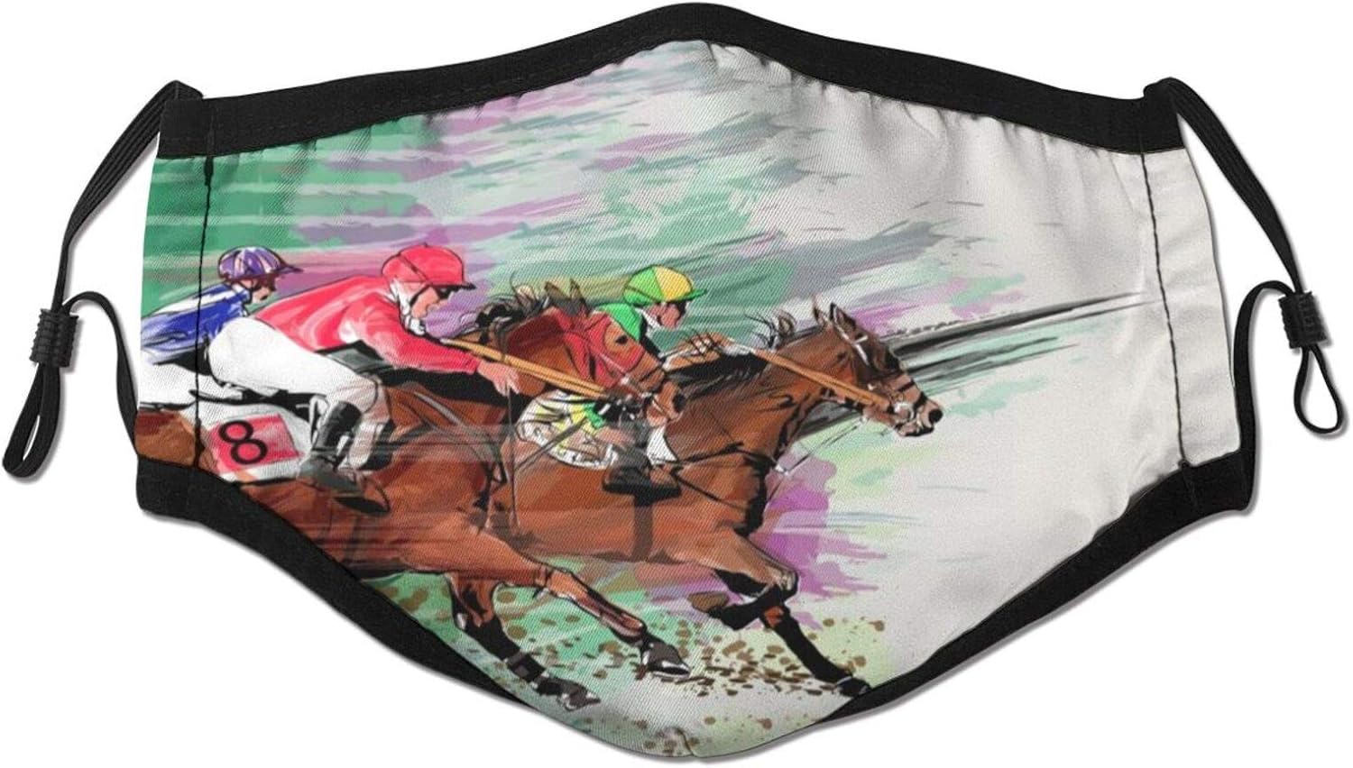 Unisex Adult Adjustable Face Mask Horse Racing Washable and Reusable Black Balaclava at Amazon