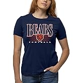 Team Fan Apparel NFL Womens Overtime Blueprint Tag-Less T-Shirt, Ladies Football Tee, Short Sleeve, Soft Cotton, Vintage