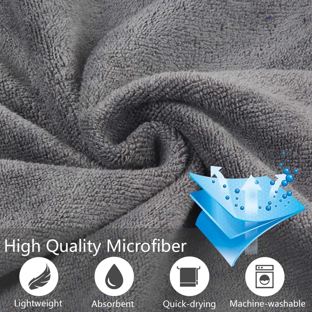 VIVOTE Gym Towels Microfibre Men Sports Towel Super Absorbent Workout Sweat Towel Ultra Soft Multi-Purpose Man Women Workout Travel Camping Hiking Yoga 4 Pack 40 X 80 CM (Grey) - Image 3