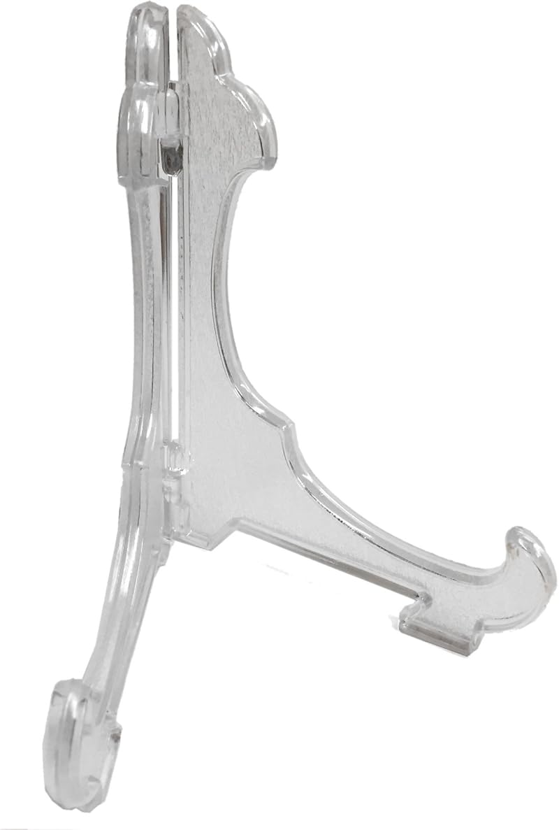 Bulk Hardware Plate Stands Assorted Sizes Clear Plastic Hinged Display Stand
