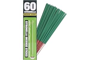 ELMEPLH Citronella Incense Sticks 60 Pieces per Box - Outdoor Citronella Incense Sticks for Camping, Patio, Hiking,etc