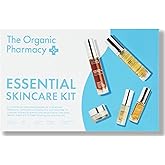 The Organic Pharmacy Essential Skin Care Kit - Antioxidant Face Serum 5ml, Antioxidant Face Gel 5ml, Herbal Toner 10 ml, Rose Facial Cleansing Gel 10ml, Vitamin Protection Face Cream 10ml