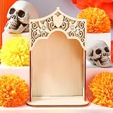 Qunclay 1 Pcs Dia De Los Muertos Altar Ofrenda Box, Large | Poplar Plywood Self-Painting Color Sacred Heart and Pigeon Papel Picado The Day of The Dead Supplies Decorations