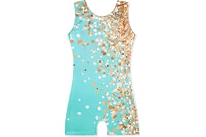 HOZIY Gymnastics Leotards with Shorts for Girls Toddlers Kids Biketard Tumbling Outfits Sparkle Unicorn Leopard Galaxy