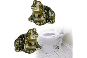 PUREADEE 2-Pack Frog Ceramic Toilet Bolt Covers - Decorative Covers for Porcelain Bowl Screws - Adorable Bathroom Decor - Easy to Install