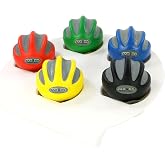 CanDo Digi-Squeeze Hand Exerciser, Medium, Set of 5 Pieces (Yellow, Red, Green, Blue, Black), with Rack