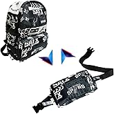 Pro Specialties Group San Antonio Spurs Transformable 2-in-1 Mini Backpack: Convertible, Stylish, water-resistant travel belt bag.