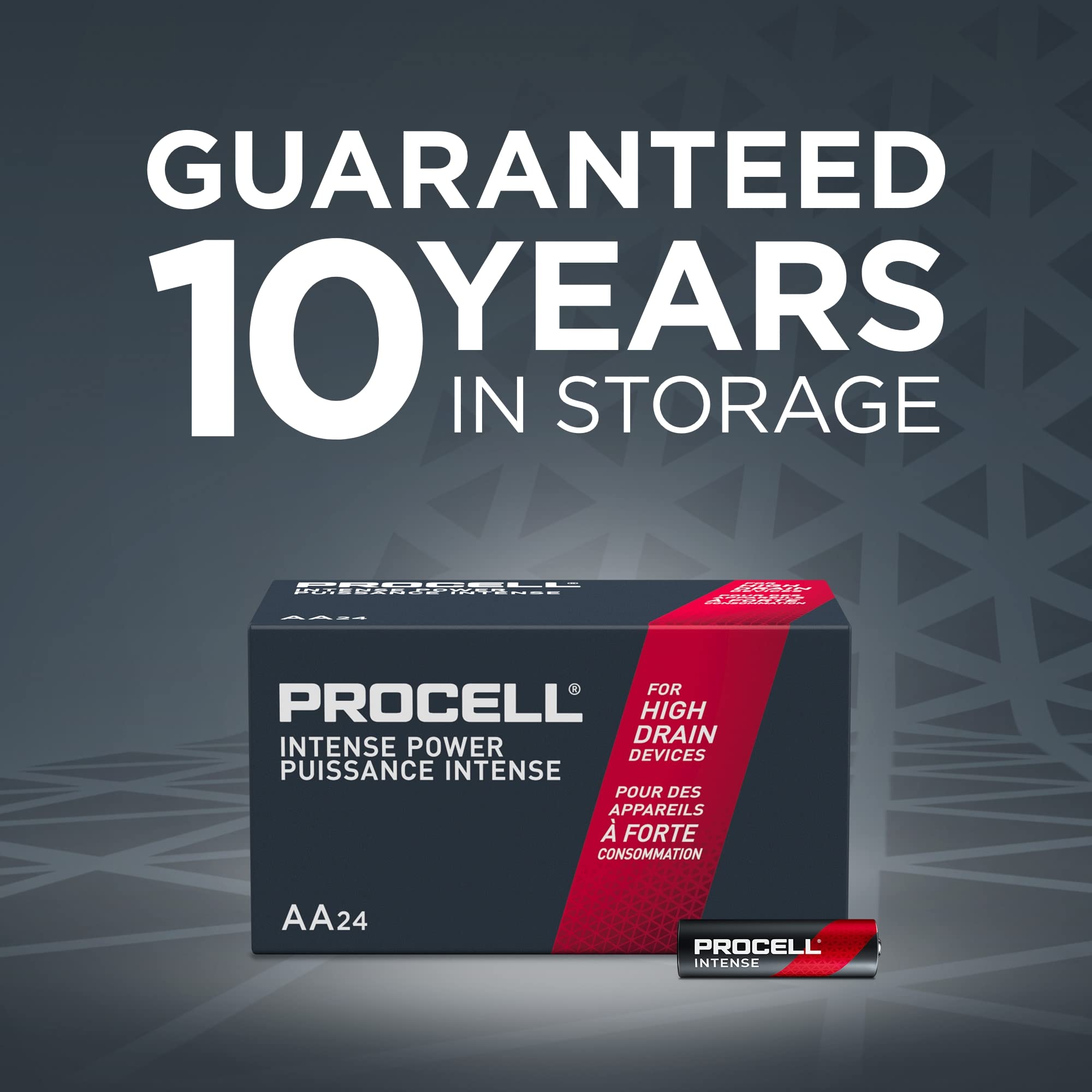 PROCELL Intense AA High-Performance Alkaline Batteries (144 Pack), 10-Year Shelf Life, Bulk Value Pack for High Power Professional Devices