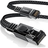 Smolink Cat 8 Ethernet Cable, 50ft 40Gbps 2000MHz RJ45 LAN Cable | Nylon Braided High Speed Internet Cable, Heavy Duty Shielded UFTP Cable for Router Modem Gaming PC PS5 Xbox