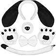 U-Goforst 5PCS Puppy Dog Ears Costume Set Floppy Headband Nose Tail Bowtie Paw for Adult Kids Halloween Cosplay Accessories